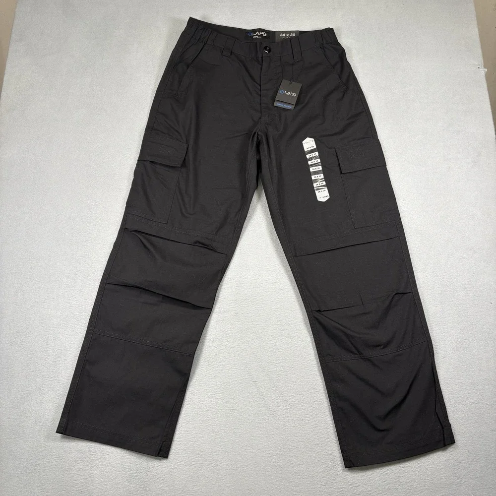 LA Police Gear Core Cargo Pants Mens 34x32 Black Ripstop Tactical BTP9001